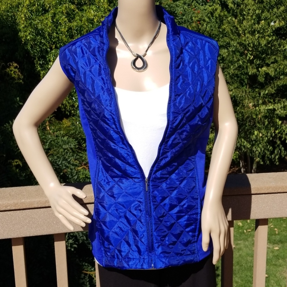 Weekends by Chico's Royal Blue Vest   NWT